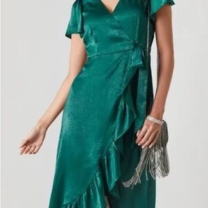 Francesca's Collections Teal Asymmetrical Dress